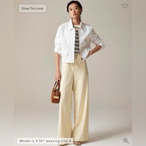 J. Crew ivory Wide-Leg Pants High-Waisted